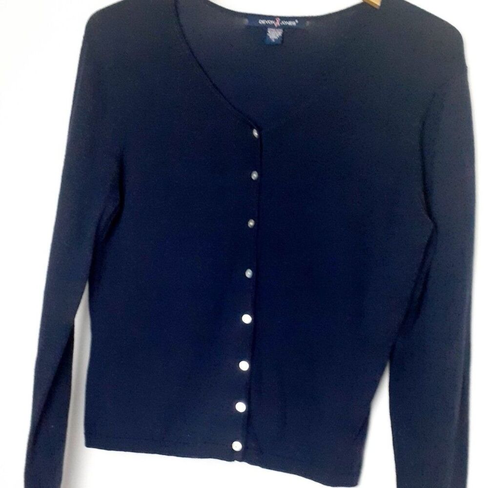 Devon & Jones Stretch Cotton Blend Knit Ribbed VNeck Button Cardigan Lot of 3 S - Picture 11 of 12